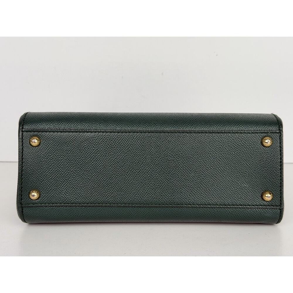 Dolce & Gabbana Sicily Handbag Medium in Green Dauphine Calfskin Leather S14 - Picture 3 of 16